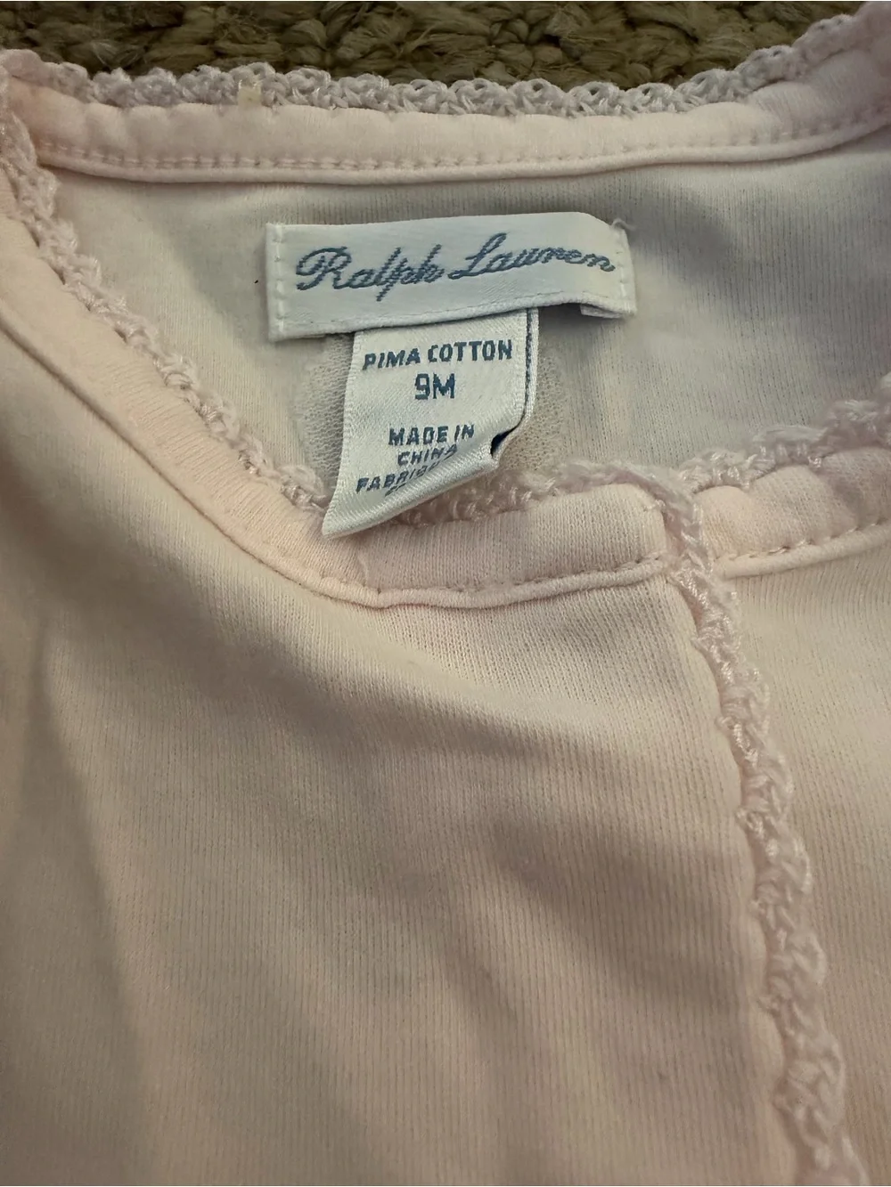 Ralph Lauren Light Pink Footed One-Piece